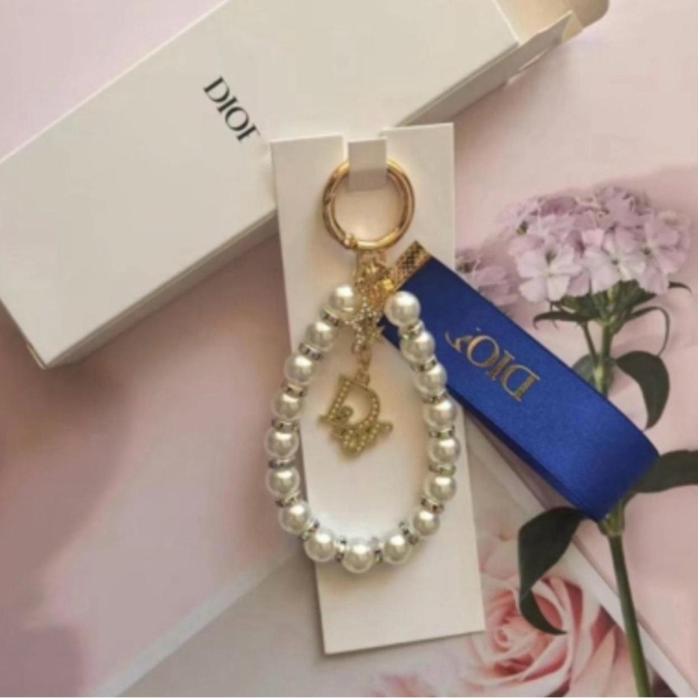 Dior Gold and Pearl Key Holder